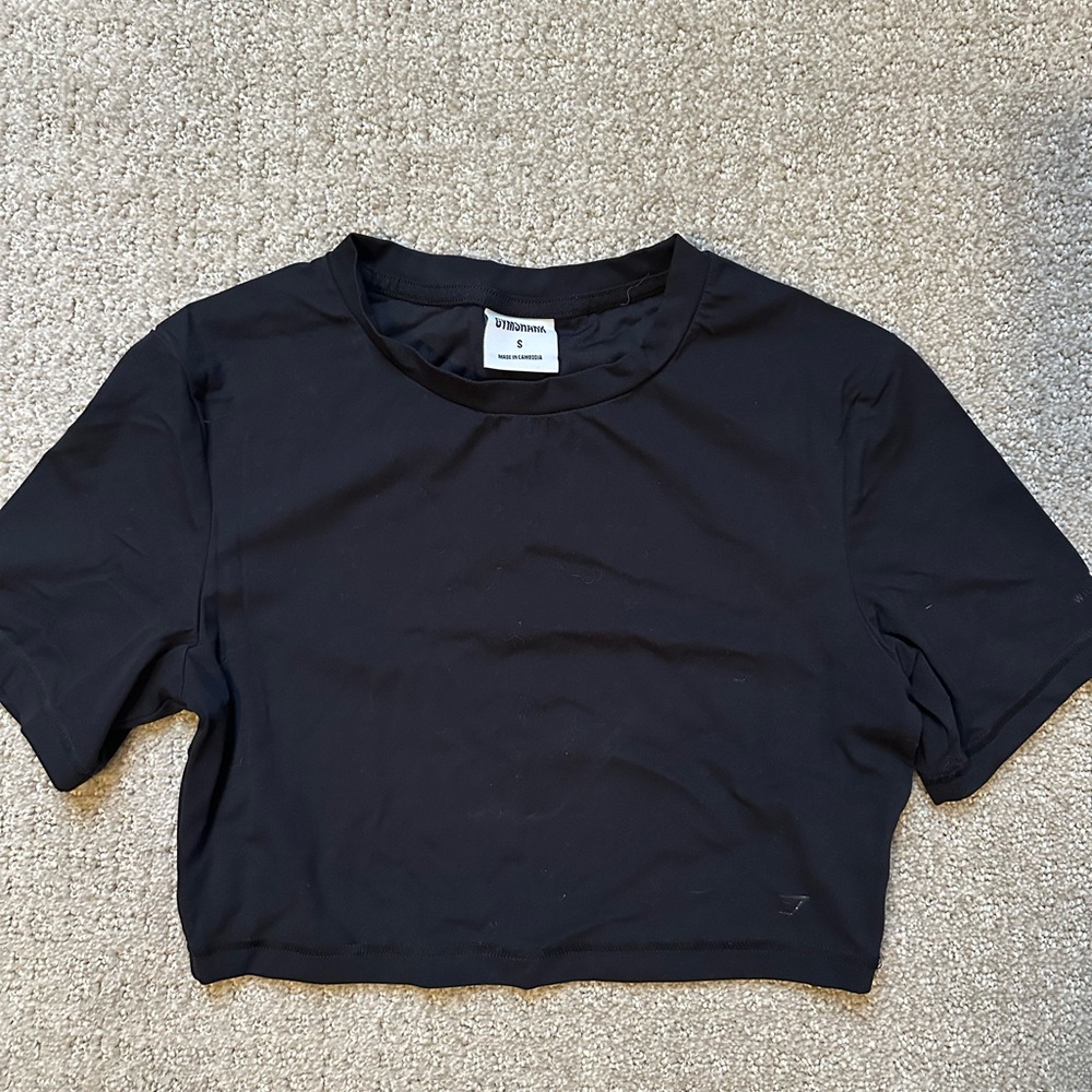 Gymshark X Whitney Black Short Sleeve Crop Top LIKE NEW